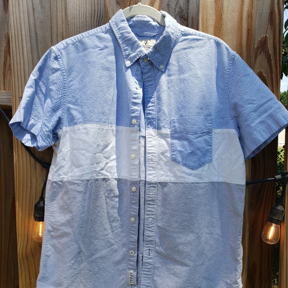 Men's American Eagle Short Sleeve Button Size L